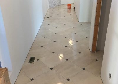 Arden Hallway lackand White Diamond Floor Tile