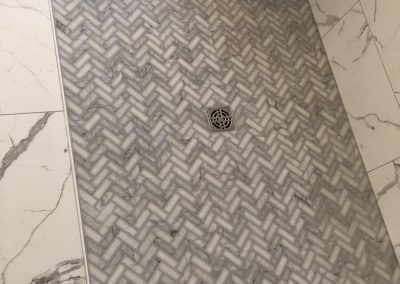 Arden bathroom Herringbone Shower Floor