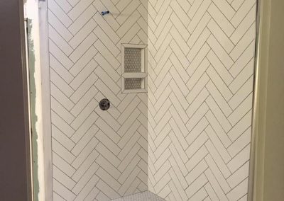 Arden bathroom Shower White Herring bone